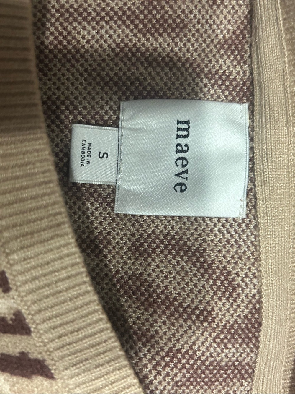 Maeve Anthropologie Leopard Print Sweater Women’s S Brown Puff Sleeve Knit - Picture 4 of 6